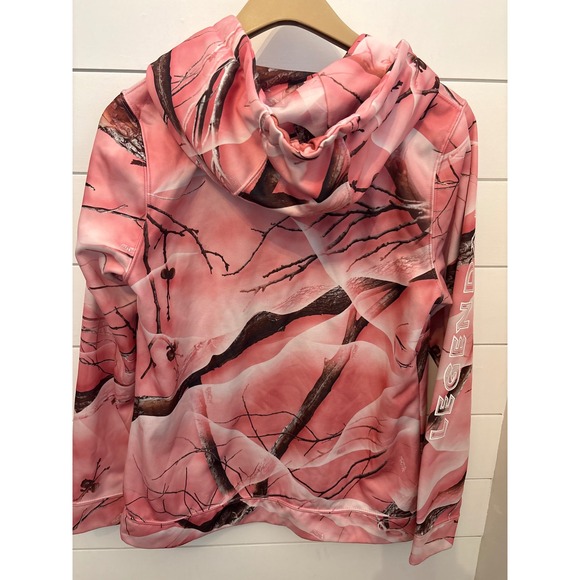 Legendary Whitetails Pink Camo Quarter Zip Hoodie Women's Medium Fleece Lined - Picture 6 of 8